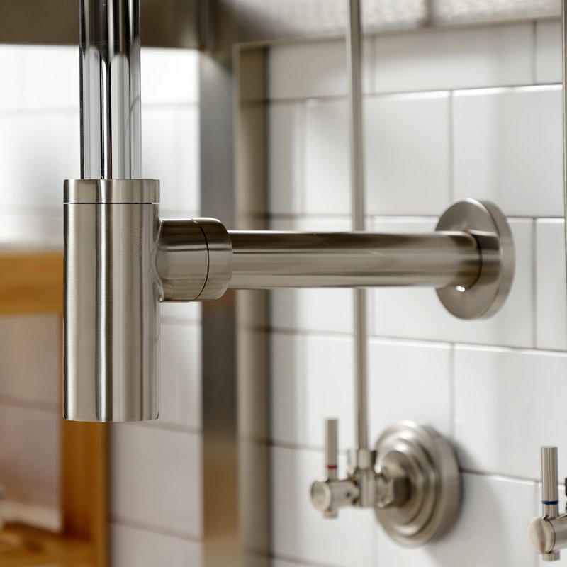 Kingston Brass Trimscape Traditional Plumbing Sink Trim Kit with P-Trap and Overflow Drain, Brushed Nickel