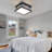  Leeban Modern Flush Mount Ceiling Light Fixture, 12.5'' Square Close to Ceiling Light, 4-Light Metal Ceiling Lamp with Acrylic Shade for Living Room Kitchen Hallway, Bedroom, Balcony-1991536085