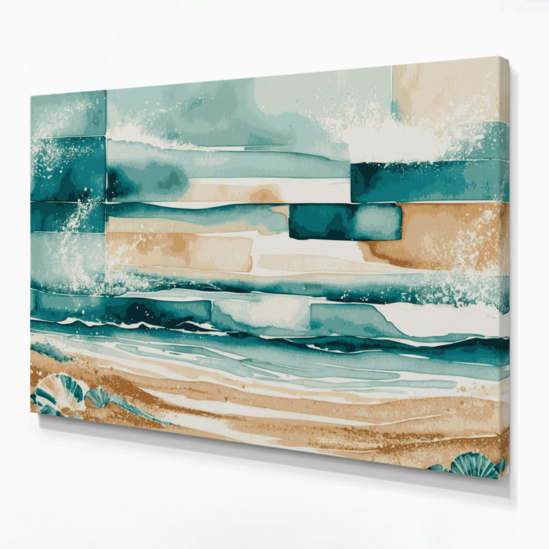 "Coastal Beach Block", toile de luxe beige, H 20 po x l 30 po