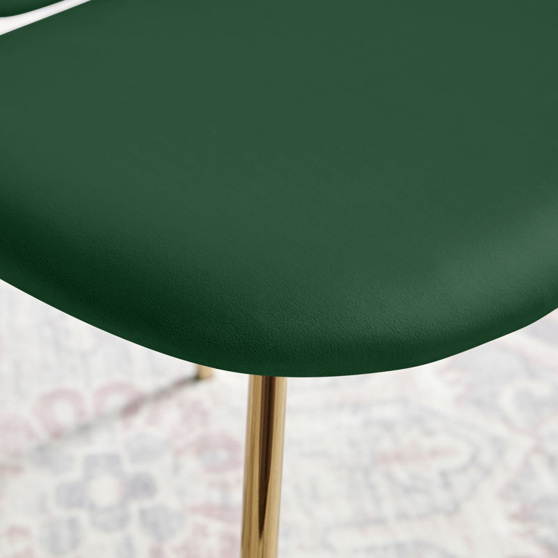 Evita Luxury Velvet and Metal Dining Chairs - Elegant Modern Mid Century Style, Green