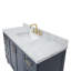 Meuble-lavabo simple en bois massif de 55 po de couleur bleu nuit avec plateau en marbre de Carrare de 1,5 po Freitas, évier central rectangulaire-1413195298-1446251537