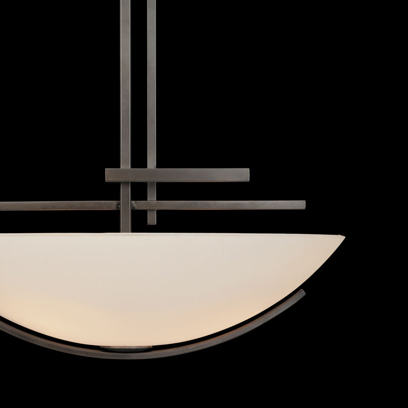 Ondrian 3 - Light Unique/Statement Bowl Pendant, Dark Smoke, Opal