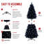 Arbre de Noël noir de 7,5 pi de luxe pré-éclairé, 2156 pointes et 500 DEL blanc chaud, épinette à charnière pleine et luxuriante pour une installation sans effort, décoration de maison de vacances haut de gamme-1013193158