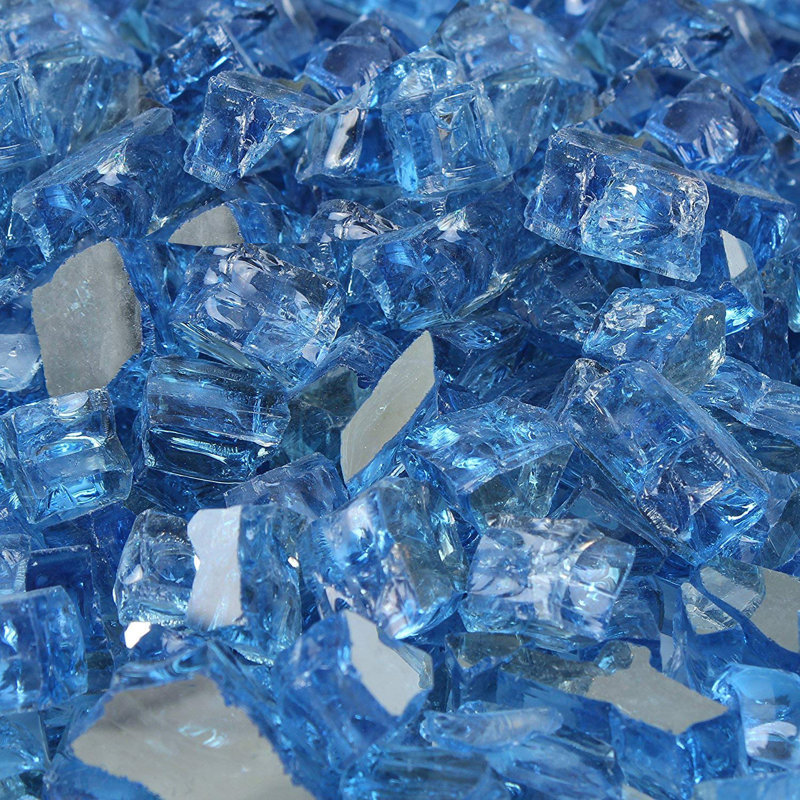 Clear Reflective Tempered Fire Glass 10 Pound for Fire Pits