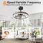 Ventilateur de plafond Fandelier 20,5 po brun rustique avec lumières, télécommande et contrôle par application, moteur CC silencieux réversible à 6 vitesses, lumière DEL à intensité variable à 3 couleurs, ventilateur de plafond moderne pour chambre à coucher ou salon