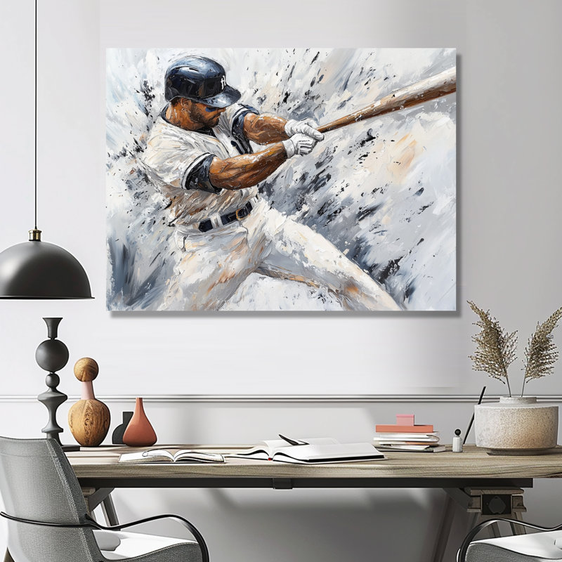 Baseball Player Action I - Sport, impression sur toile, H 24 po x l 32 po, Toile tendue, Ne s’applique pas
