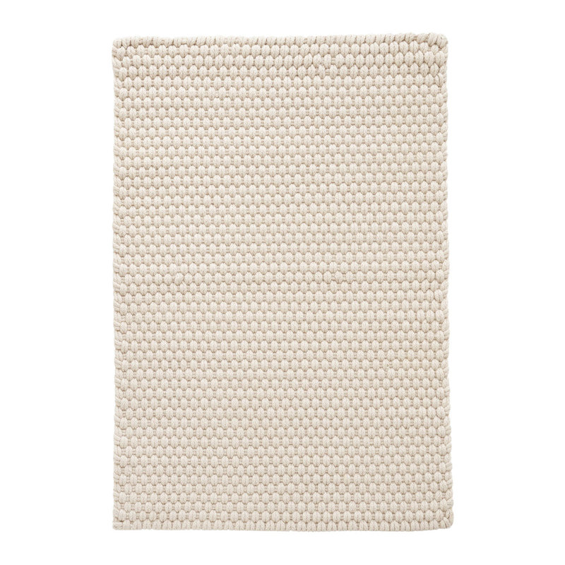 Tapis intérieur / extérieur ivoire tissé à la main Rope, Rectangle 4 pi x 6 pi