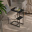 Table d'appoint avec panier de rangement et support pour ordinateur portable – aspect bois – gris-2007158159