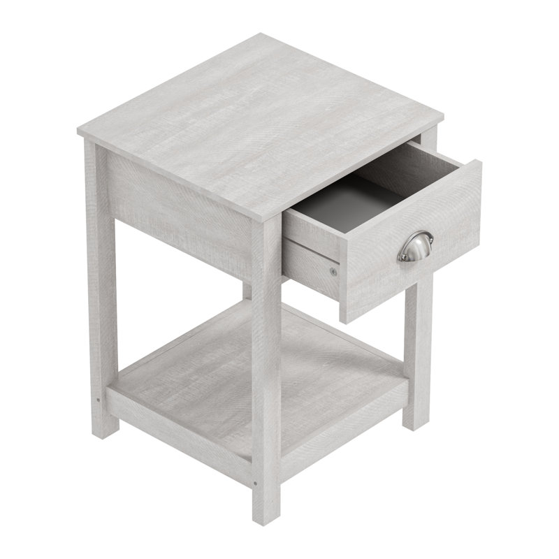 1 Drawer Nightstand, Dusty Gray Oak