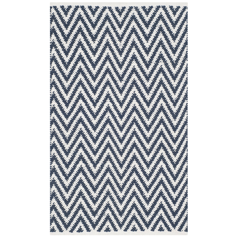 Tapis en coton tissé à la main Haq moule, Rectangle 2 pi 3 po x 3 pi 9 po