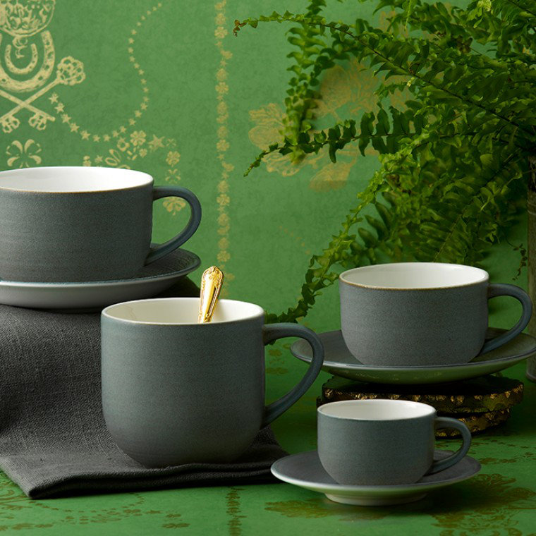 Art Glaze Bone China Coffee Mug, Flamed Caramel