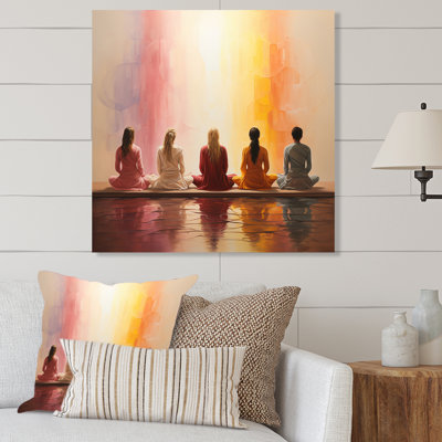 Yoga Meditative Asanas - Yoga Print on Metal