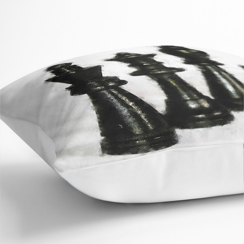 Chess Pieces Vol.1 Painting Square Throw Cushion, 55cm H x 55cm W x 20cm D, White