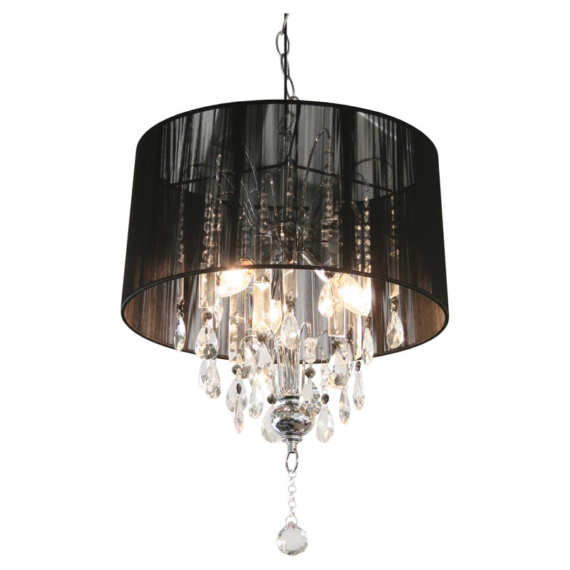 Citrine 3 - Light Drum Chandelier, Black