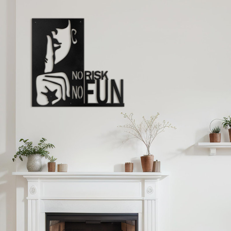 Décoration murale en métal, H 12 po x l 12 po x P 0,05 po, Noir