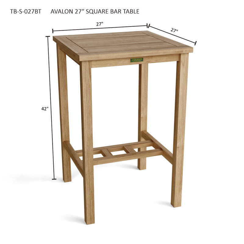 AVALON 27" SQUARE BAR TABLE