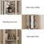 Armoire de rangement de bar 67,9 po de hauteur avec support à vin rotatif, sable blanc