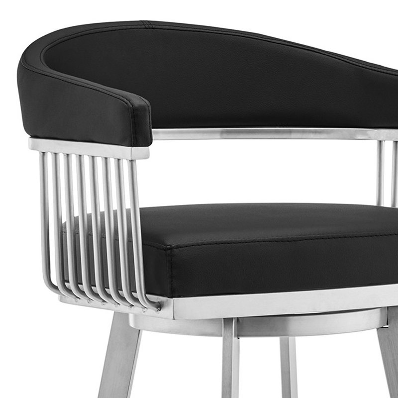 Tabouret de bar pivotant 26 po, Noir, Tabouret de bar (siège d'une hauteur de 25 po)