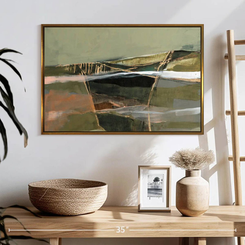 Horizon réfracté I, Cadre flottant doré, 25 po x 17 po