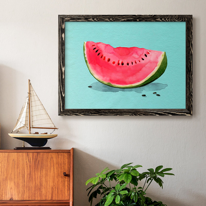 Summer Watermelon I, reproduction d'art sur toile, Noir, H 14 po x l 20 po x P 1,5 po