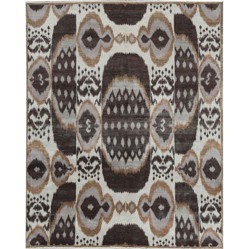 Tapis brun de haute qualité noué à la main