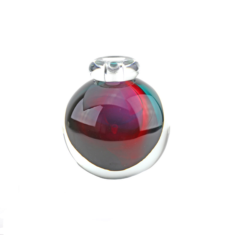 Asti European Art Glass Vase Aqua Ruby, Aqua/Ruby
