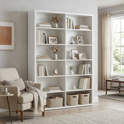 66.2"H X 47.7"W Double 6-Tier Standard Bookcase