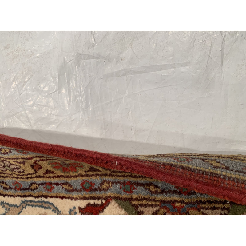 Wool Oriental Area Rug in Rust/Ivory