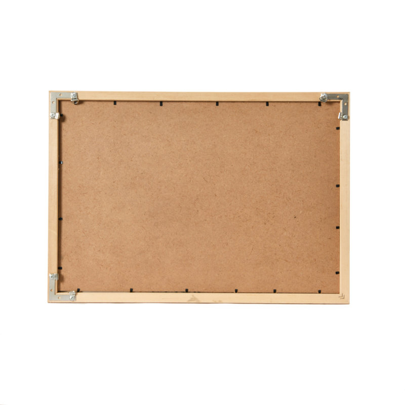 Framed Abstract Textile Art with Brown Wood Frame