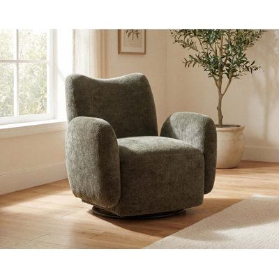 Fauteuil d'appoint pivotant à 360 ° avec revêtement en cachemire et conception peu encombrante