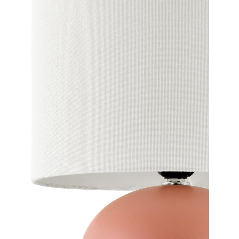 Lampe de table en céramique avec abat-jour tambour en lin , Brique