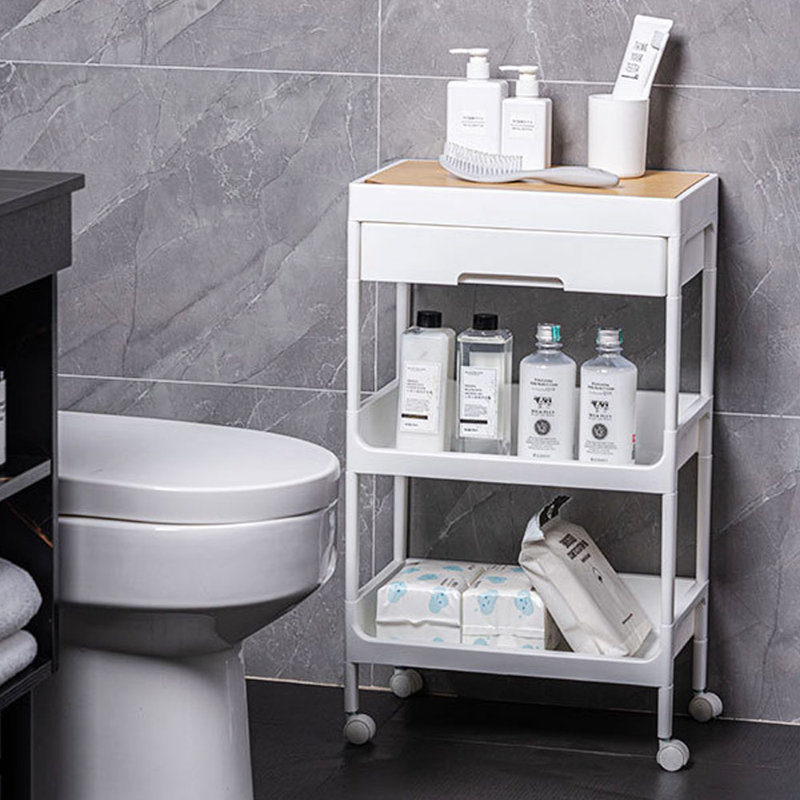 40cm W Plastic Storage Rack with Wheels