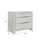 Armoire de chevet moderne moderne beige avec trois tiroirs pour la chambre à coucher, table de chevet pleine extension et quincaillerie longue en métal, aucun assemblage requis