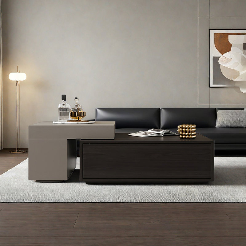 Table basse carrée de style luxueux, Kaki / multicolore