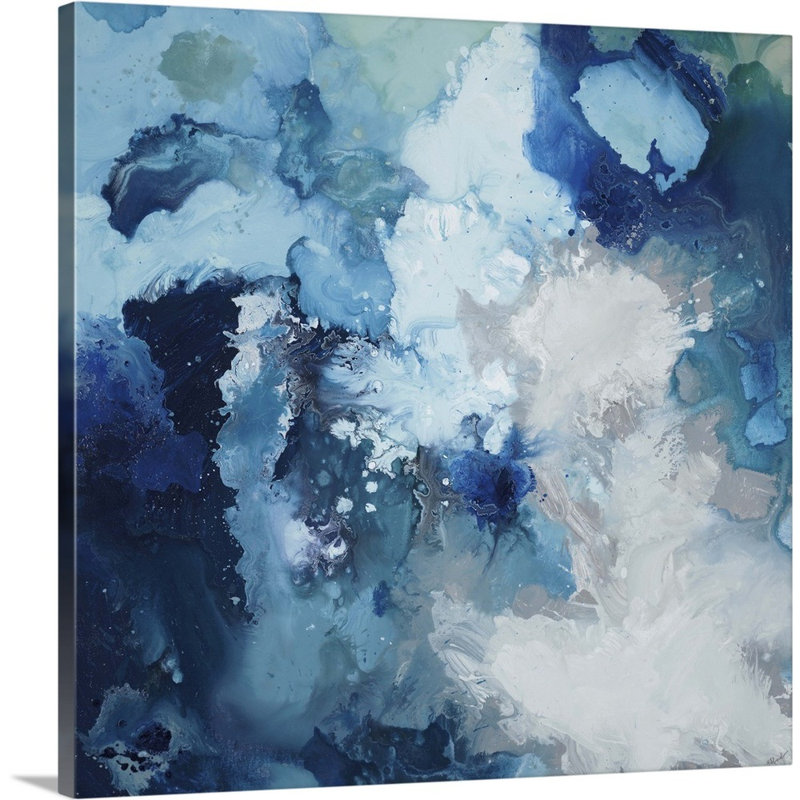 «Silvio Blu Flo» par Randy Hibberd - reproduction imprimée, H 10 po x l 10 po x P 1,5 po, Toile tendue, Sans cadre