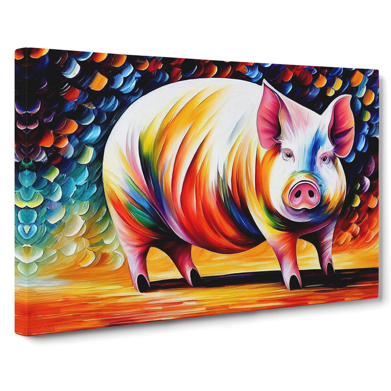 Pig Painting Vol.5 Abstract - Wrapped Canvas, 40cm H x 60cm W x 3cm D