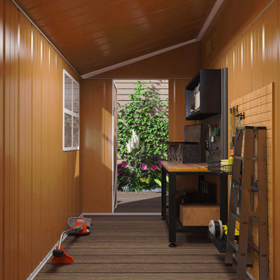 Remise de rangement robuste en métal 8 x 4 pi avec portes doubles, fenêtres et ventilation - Remise de jardin d'extérieur résistante aux intempéries
