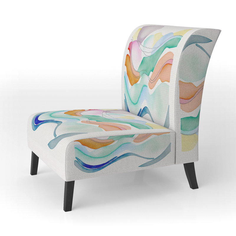 Bright Watercolor Art - Fauteuil de chambre rembourré minimaliste, fauteuil d'appoint vert