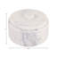 Boîte de rangement ronde décorative en marbre avec couvercle et bouton pour coiffeuse - Boîte à souvenirs moderne pour la décoration intérieure - 15 cm, blanc et ivoire