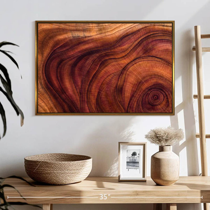 Wood Grain Pattern, 25" X 17", Floating Frame Gold