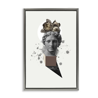 Modern Statue with Peonies Canvas by Malerifabrikken