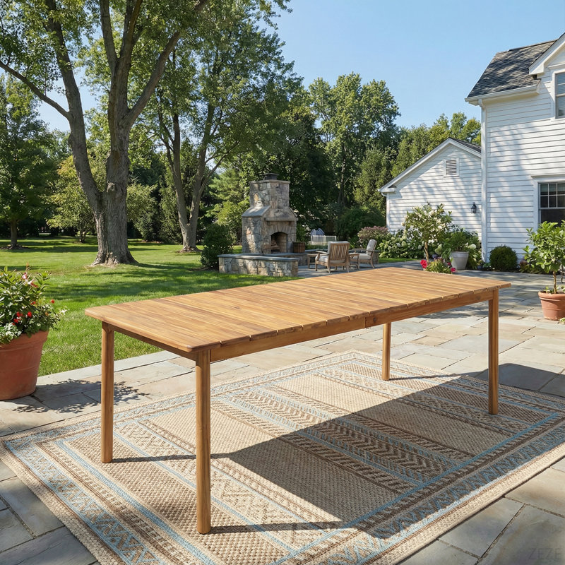 Acacia Wood 79"L Outdoor Dining Table