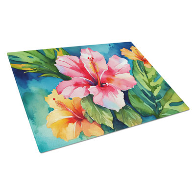 Hibiscus hawaïen avec aquarelle Hawaii
