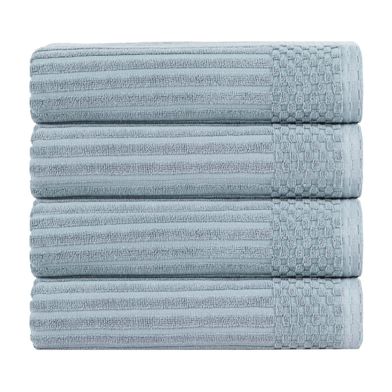 Kaeleah 100% Cotton 4 Same-Size Set Guest Room Case Pack, Slate Blue