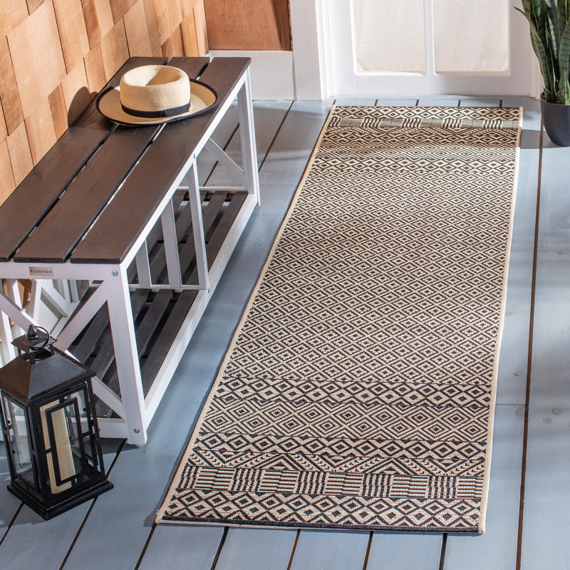 Tapis intérieur / extérieur beige Arneshia, Tapis de couloir 2 pi 3 po x 20 pi