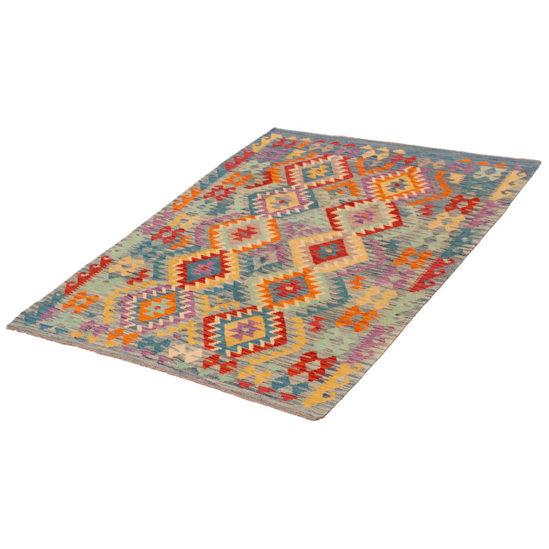 Tapis bleu nouvel âge en laine 5 pi x 6 pi 6 po Anstice