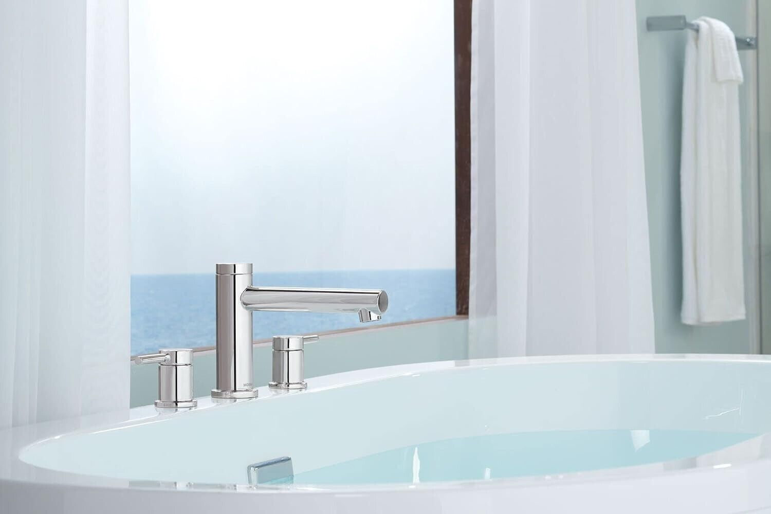 Align Deck-Mounted Roman Tub Faucet Trim, Chrome