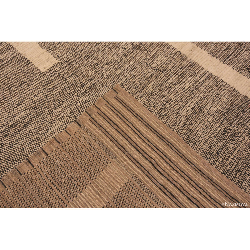 Grand tapis contemporain asiatique brun chic