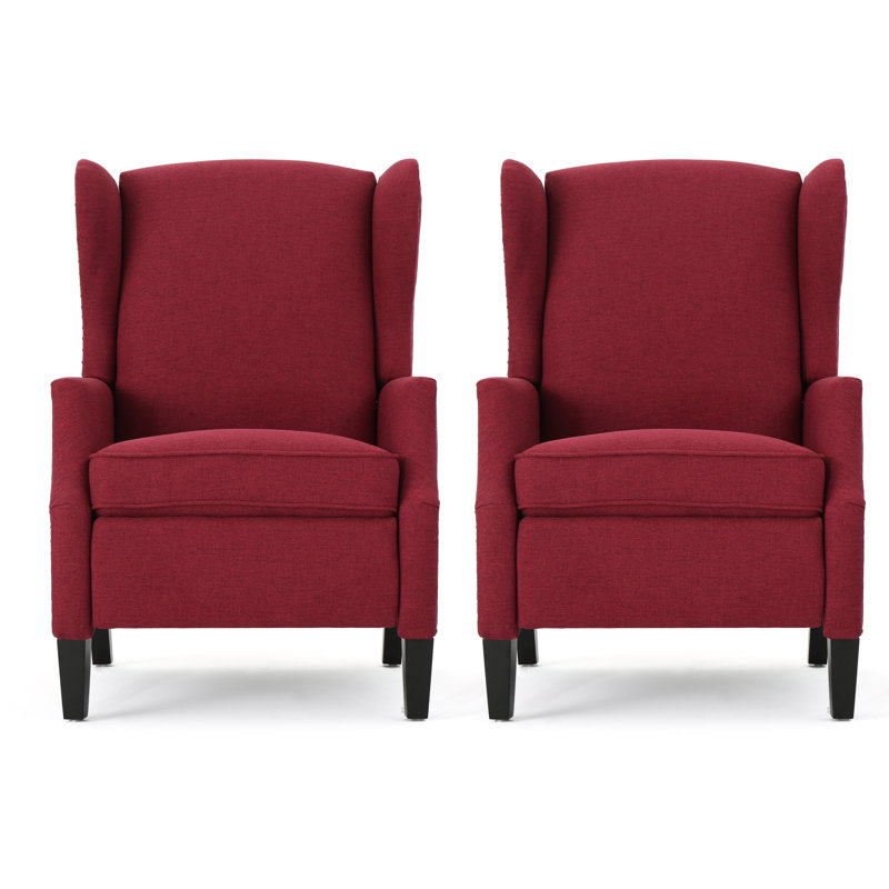 Yedda Upholstered Recliner, Deep Red