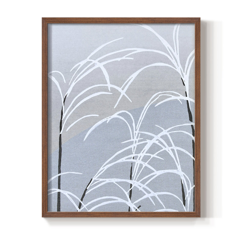 Impression florale vintage encadrée LXI - bois massif, Noyer, H 21 po x l 17 po